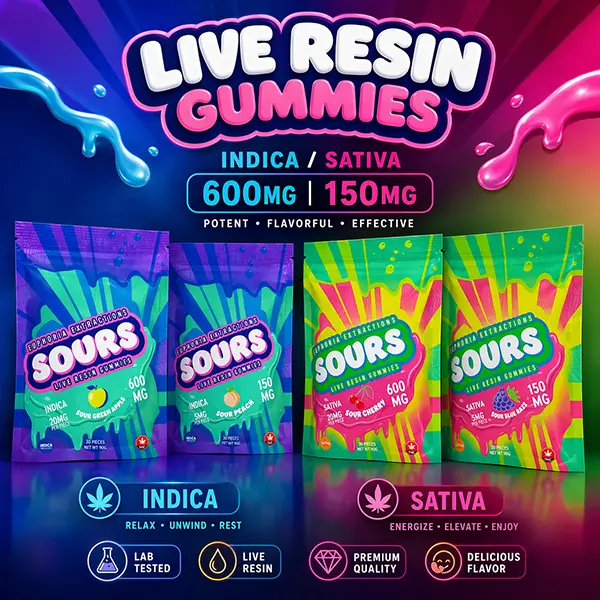 LIVE RESIN GUMMIES IND / SAT in ASSORTED FLAVORS
