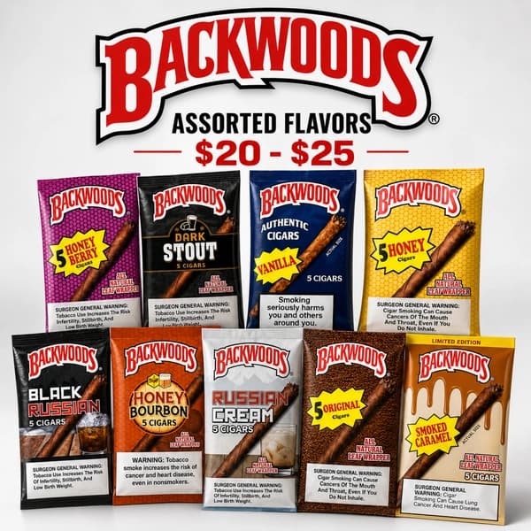 BACKWOODS ASSORTED FLAVORS $20-$25