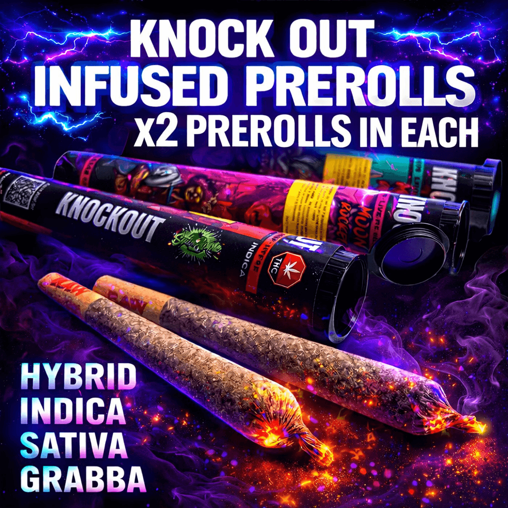 KNOCK OUT *INFUSED* PREROLLS x2 each