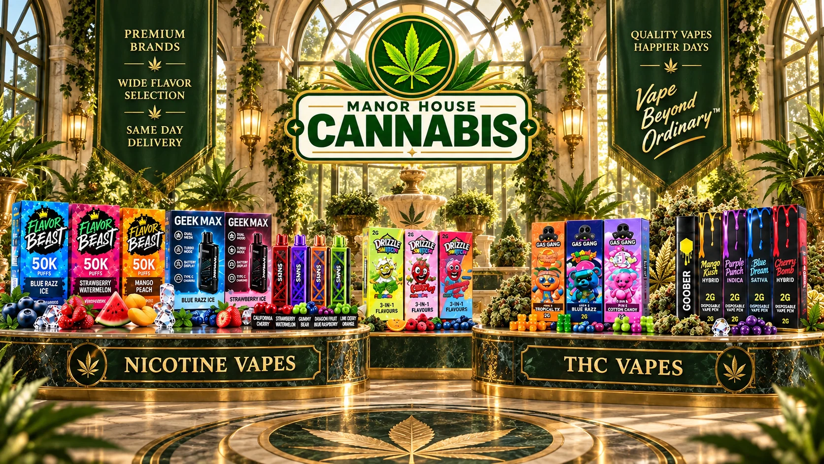 Manor House Cannabis in Bathurst Street, North York — nicotine and THC vapes